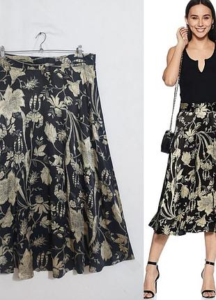 Сатиновая, атласная юбка в цветах m&s collection