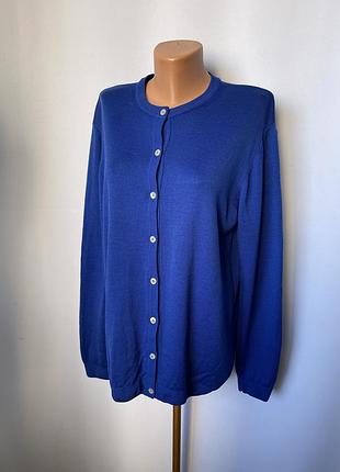 Peter hahn яскравий синій кардиган вовняний вінтаж кофта на ґудзиках