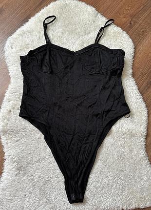 Боді з чашками атласний віскоза на бретелях