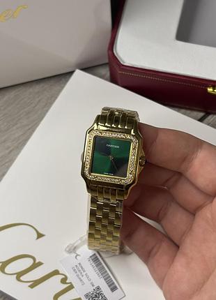 Жіночий годинник cartier panthere (green edition)