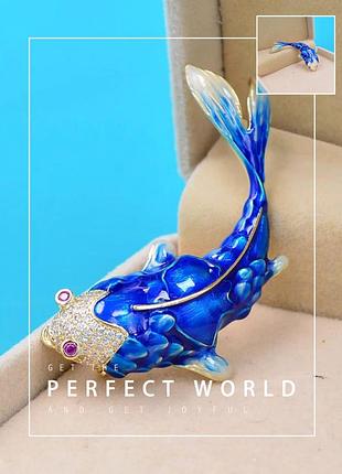 Гарна брошка люкс класу рибка риба  карп (красивая брошь рыбка рыба карп )