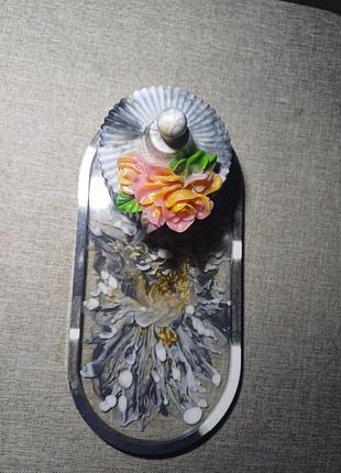 Изделия из эпоксидной смолы. подставка для украшений и духов, ящик.
размер 22×10