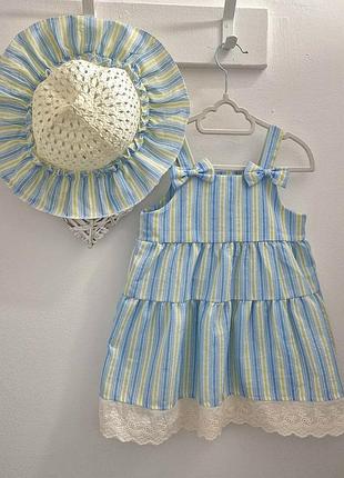 Летнее платье на девочку с капюшоном