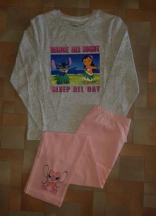 Пижама котон disney стич 6-8 лет 122-128 см, комплект stitch кофта-штаны