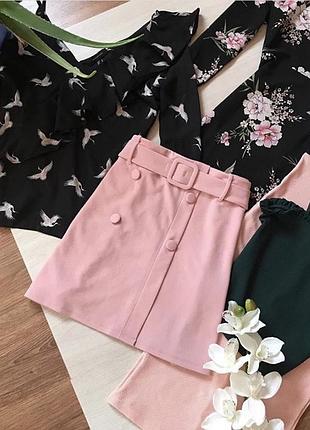 Пудровая юбка мини