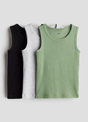 4-6/6-8/8-10 років h&m новий фірмовий набір упаковка 3 шт майки білизна майка для хлопчика