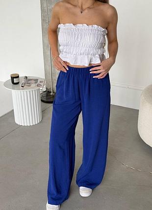 Жіночі сині штани палаццо | 3104
