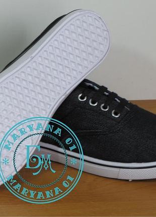 Джинсовые кеды черные 3