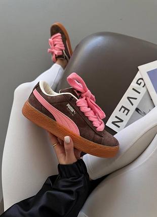 Puma suede xl 👕 brown / pink premium