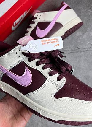 Кросівки найк данк низьки бургундія Green nike sb dunk low burgundy3 фото