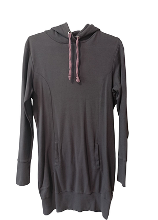 Худи с капюшоном удлиненное, спортивное платье р. 38 (s-m)