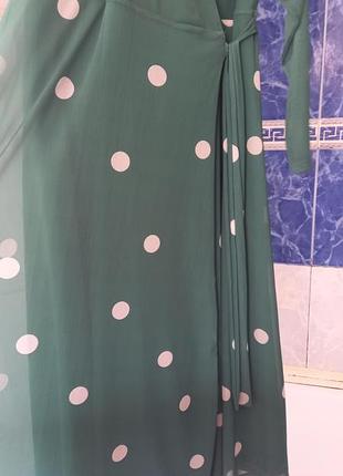 Зелёное платье в горох 4