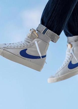 Оригінальні шкіряні кросівки nike blazer mid 77 vintage