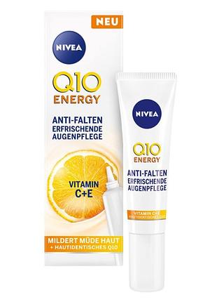 Крем для шкіри навколо очей nivea q10 energy освіжаючий догляд проти зморшок 15 мл