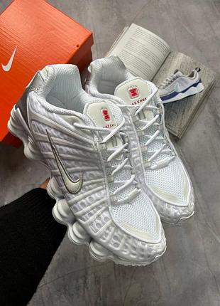 Кросівки nike shox tl white silver 3