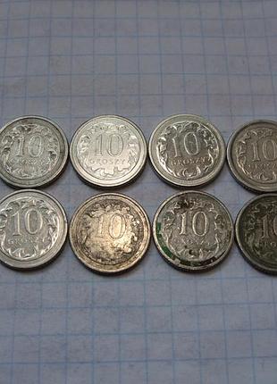 Продам 10 groszy rzeczpospolita polska(11 шт.)