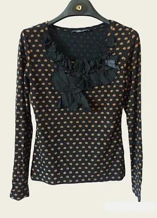 Топ із довгими рукавами в горошок