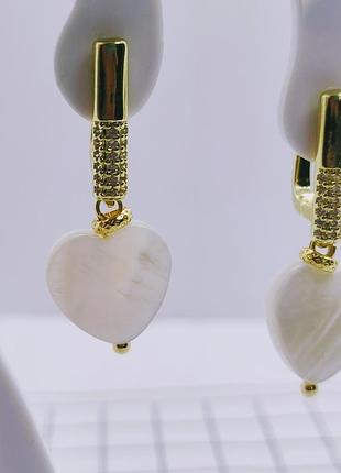Серьги minov 3263 натуральный перламутр