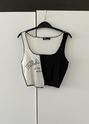 Топ печворк, чорно-білий топ