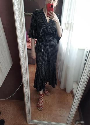 Розкішна сукня в горох з цупкої віскози w8less