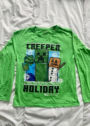 Реглан футболка майнкрафт кріпер minecraft тонка