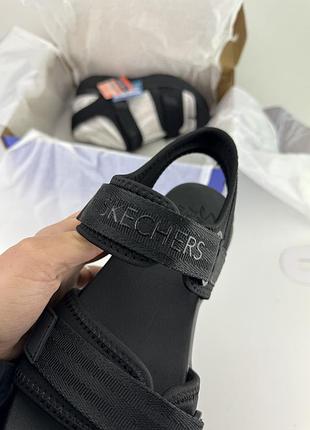 Сандалии skechers d'lux walker - adored days 119823 bbk черные, ориганильные босоножки скейчерс женские5 фото