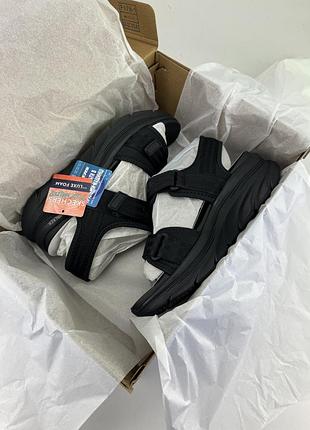 Сандалии skechers d'lux walker - adored days 119823 bbk черные, ориганильные босоножки скейчерс женские6 фото