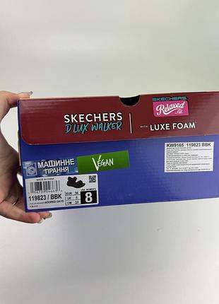 Сандалии skechers d'lux walker - adored days 119823 bbk черные, ориганильные босоножки скейчерс женские8 фото