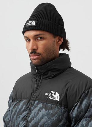 Шапка the north face tnf зимняя теплая бини шапочка с отворотом на флисе mammut черная стильная black hat jack wolfskin горнолыжная оригинал