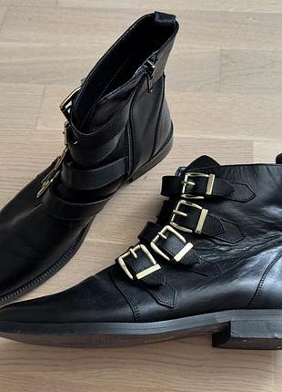 🥰шкіряні чоботи / ботинки з ремінцями schuh