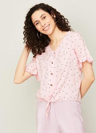 Милая летняя рубашка в горошек