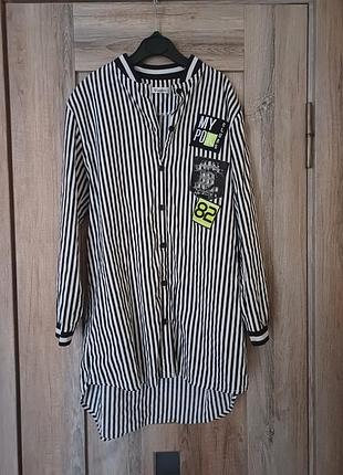 Креативна подовжена сорочка в полоску gaialuna