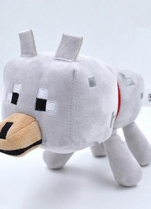 Мягкая игрушка волк майнкрафт 20 см