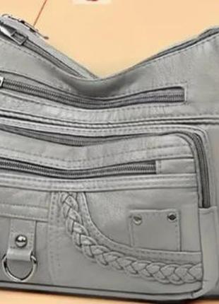 Винтажная сумка через плечо для женщин со многими отделениями и декоративными металлическими кольцами