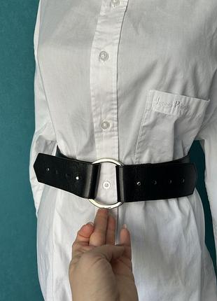 Пояс un deux trois широкий шкіряний з металевою пряжкою жіночий