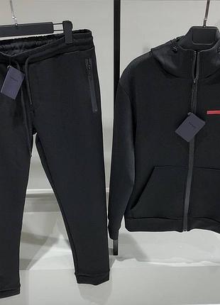 Чоловічий спортивний костюм prada в чорному кольорі