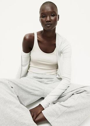 S/м h&m новая женская фирменная майка топ из рельефного трикотажа в рубчик