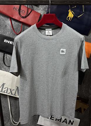 Футболка lacoste live unisex сірий s-m