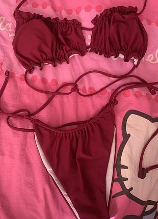 Купальник бордовий