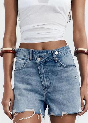 Шорти жіночі блакитні з подертостями zara new