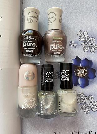 Мегалот лаків для нігтів / розпродаж 🛍️/ нові і 1 користований/ sally hansen essence rimmel