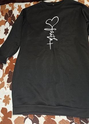 Свитшот утепленный, удлиненный женский, xl