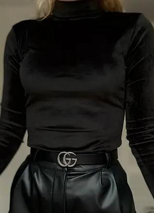 Гольф жіночий чорний велюровий р.m