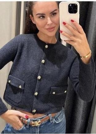Жакет фетровий кардиган вовна massimo dutti