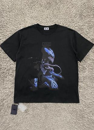 Футболка kith x marvel venom чоловіча з принтом оверсайз