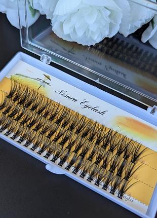 Безвузелкові пучкові вії nesura eyelash 07-40d 12mm вигин с