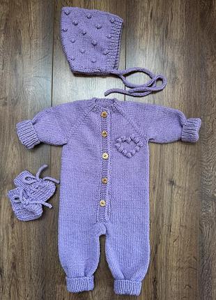 Комплект, чоловічок, шапочка, пінетки 0-3 міс