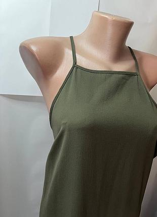 Оливкова сукня -майка