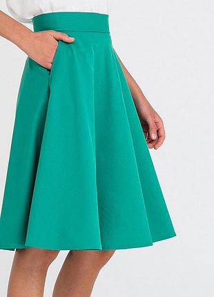 Травʼяно зелена спідниця міді сонце vovk xxs