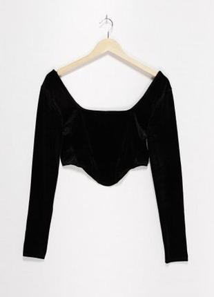 Оксамитовий велюровий топ h&m